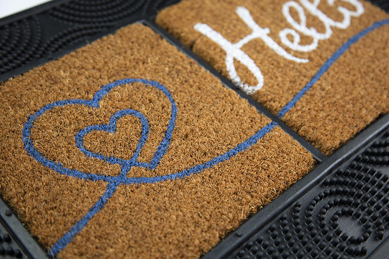 non-slip rubber and coconut doormat