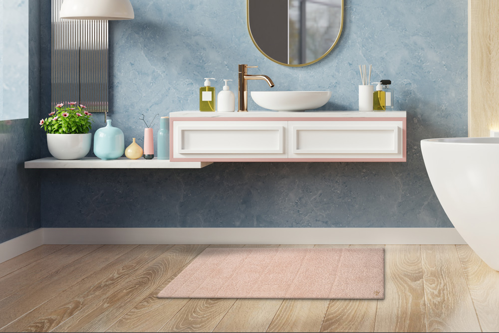 Pastel colours for the bathroom carpet