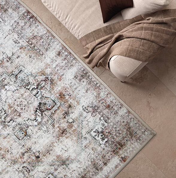 Classic beige carpet seen from above